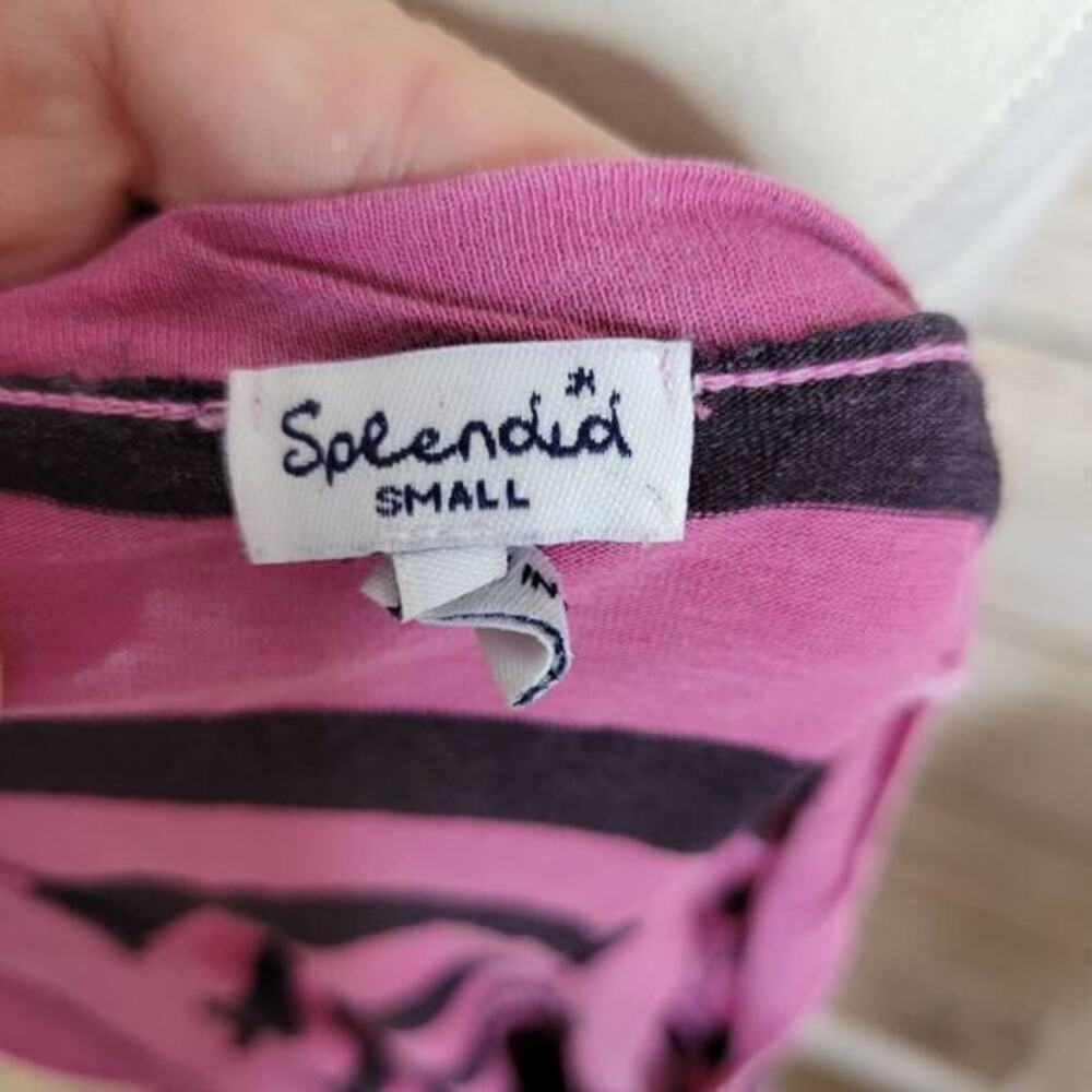 Splendid Women's Striped‎ Pink Purple SheerRacerback Top Size Small - Picture 3 of 5